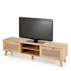 BORNEO TV bord 150 cm - Artisan eg / Sort