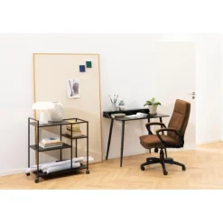 Brad skrivebordsstol brun stof