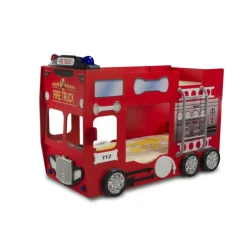 Brandbil - dobbelt køjeseng - 90x190 cm med 2 madrasser