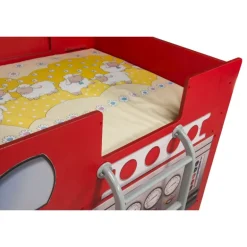 Brandbil - dobbelt køjeseng - 90x190 cm med 2 madrasser