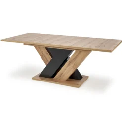 BRANDON Spisebord med udtræk, wotan eg / Sort