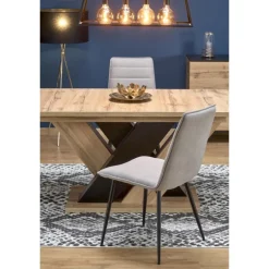 BRANDON Spisebord med udtræk, wotan eg / Sort