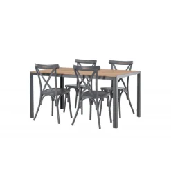 Break Loungesæt - Havemøbelsæt - Mørkegrå,Natur