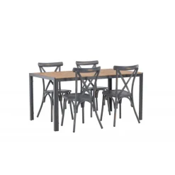 Break Loungesæt - Havemøbelsæt - Mørkegrå,Natur