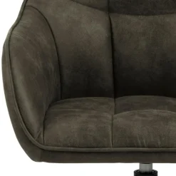 Brenda spisebordsstol med armlæn grøn stof