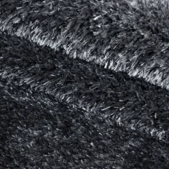 Brilliant Rund Shaggy tæppe Ensfarvet - Grå