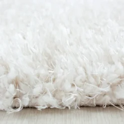 Brilliant Rund Shaggy tæppe Ensfarvet - Natur