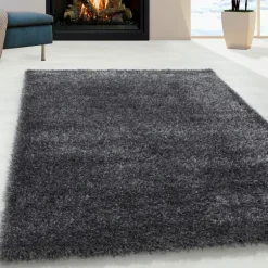 Brilliant Shaggy tæppe Ensfarvet - Grå