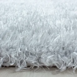 Brilliant Shaggy tæppe Ensfarvet - Sølv