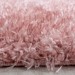 Brilliant Shaggy tæppe Ensfarvet - Rosa