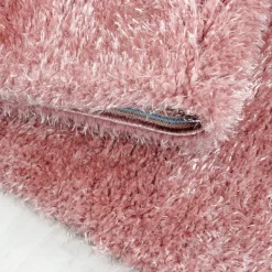 Brilliant Shaggy tæppe Ensfarvet - Rosa