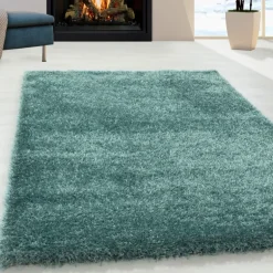 Brilliant Shaggy tæppe Ensfarvet - Aqua