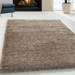 Brilliant Shaggy tæppe Ensfarvet - Brun