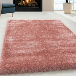 Brilliant Shaggy Tæppeløber Ensfarvet - Rosa