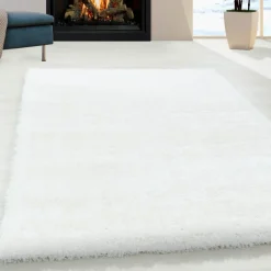 Brilliant Shaggy Tæppeløber Ensfarvet - Sne
