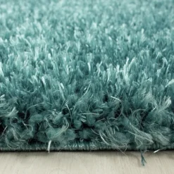 Brilliant Shaggy Tæppeløber Ensfarvet - Aqua