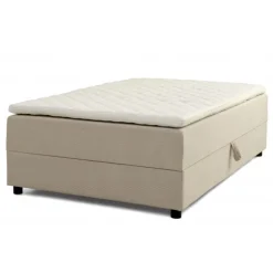 Børkop 7-Zonet 140x200 cm Boksmadras seng med opbevaring Beige Fløjl