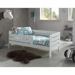 Børneseng 70 x 140 cm – hvid junior/toddler seng i massivt fyr