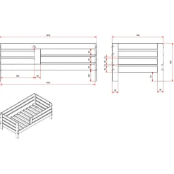 Børneseng 70 x 140 cm – hvid junior/toddler seng i massivt fyr