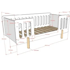Børneseng 70 x 140 cm – Smile JuniorSeng, hvid