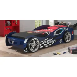 Børneseng bil – Grand Turismo, 90 × 200 cm, blå