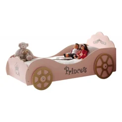 Børneseng bil – prinsessevogn 90 x 200 cm, lyserød