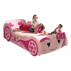 Børneseng bil 90 x 200 cm – lyserød LOVE CAR
