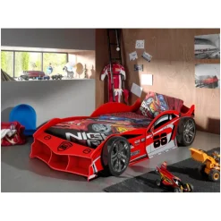 Børneseng bil 90 x 200 cm – rød (Carbeds Max)