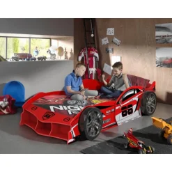 Børneseng bil 90 x 200 cm – rød (Carbeds Max)