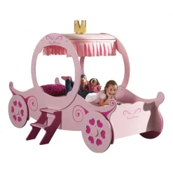 Børneseng bil/karret 90 × 200 cm – lyserød