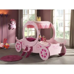 Børneseng bil/karret 90 × 200 cm – lyserød