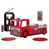 Børneseng brandbil 90 × 200 cm – rød