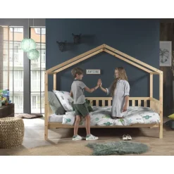 Børneseng hus – Dallas (90 × 200 cm) natur