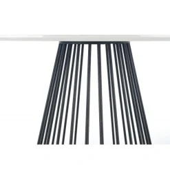 BRODWAY bord, - top - Hvid marmor, ben - Sort