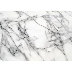 BRODWAY bord, - top - Hvid marmor, ben - Sort