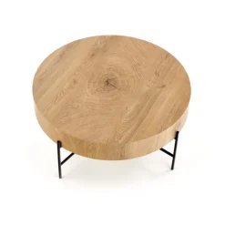 BROKLYN Rund sofabord Ø80 cm Natur eg / Sort