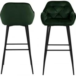 Brooke barstol grøn Velour