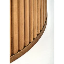 BrunO rundt bord, Hvid marmor / Valnød