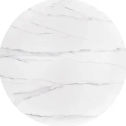 BrunO rundt bord, Hvid marmor / Valnød
