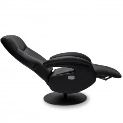 Bull lænestol med 2 motor og indbygget skammel - Sort læder