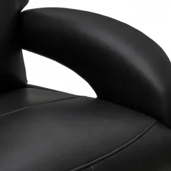 Bull lænestol med 2 motor og indbygget skammel - Sort læder