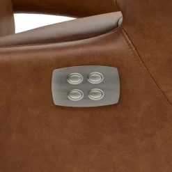 Bull lænestol med 2 motor og indbygget skammel - Cognac læder