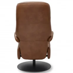 Bull lænestol med 2 motor og indbygget skammel - Cognac læder