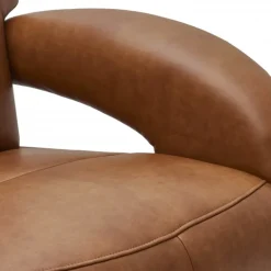 Bull lænestol med 2 motor og indbygget skammel - Cognac læder