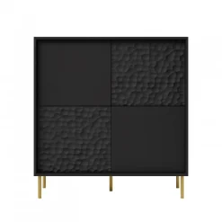 BULLET KM-2 kommode, Sort/guld