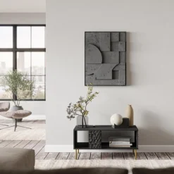 BULLET LAW-1 sofabord, Sort/guld