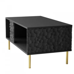 BULLET LAW-1 sofabord, Sort/guld