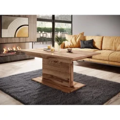 BUSETTI sofabord med løftbar spisebordsplade Justerbart 126-167 cm wotan eg