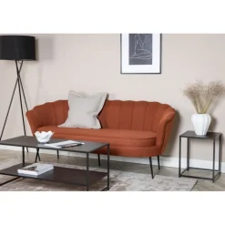 Calais 3 personers Sofa - Sort og - Rød