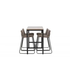 Camden Spisebordssæt - Mørkegrå og Valnød